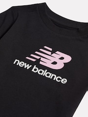 New Balance Black Stacked Logo T-Shirt - Image 3 of 3