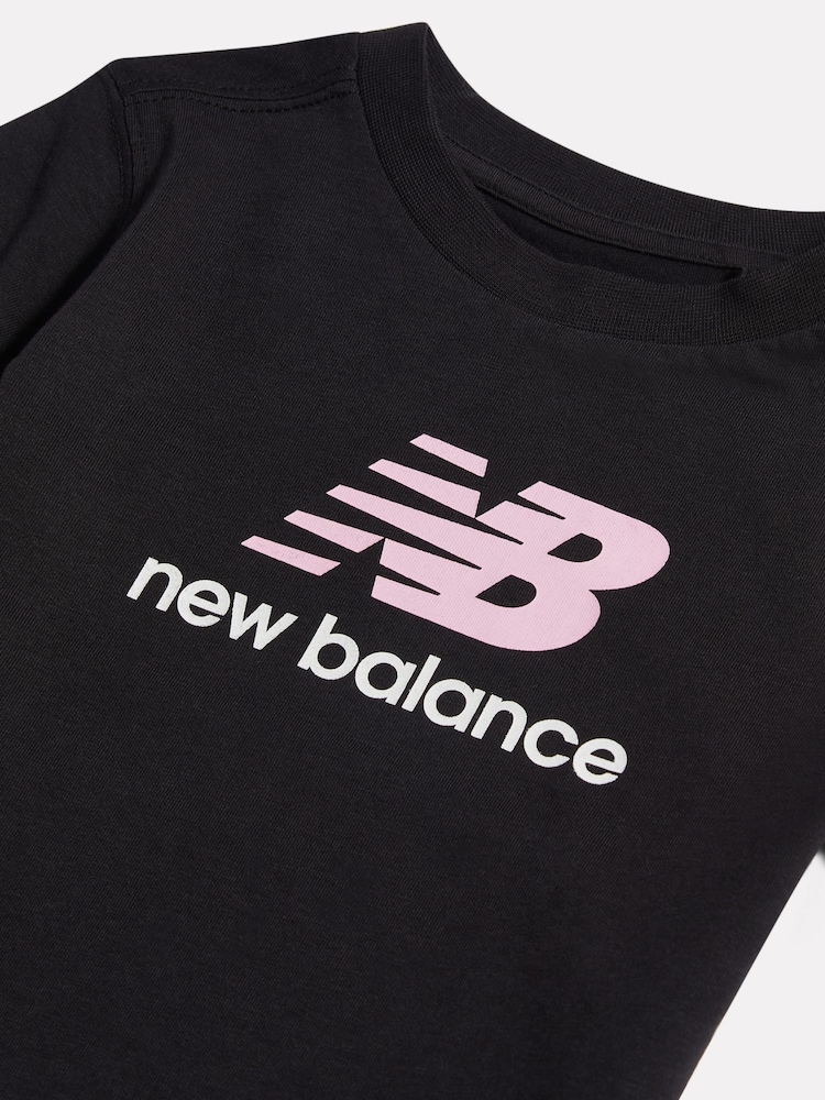 New Balance Black Stacked Logo T-Shirt - Image 3 of 3