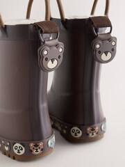 Brown Animals Warm Lined Handle Wellies - Image 4 of 5
