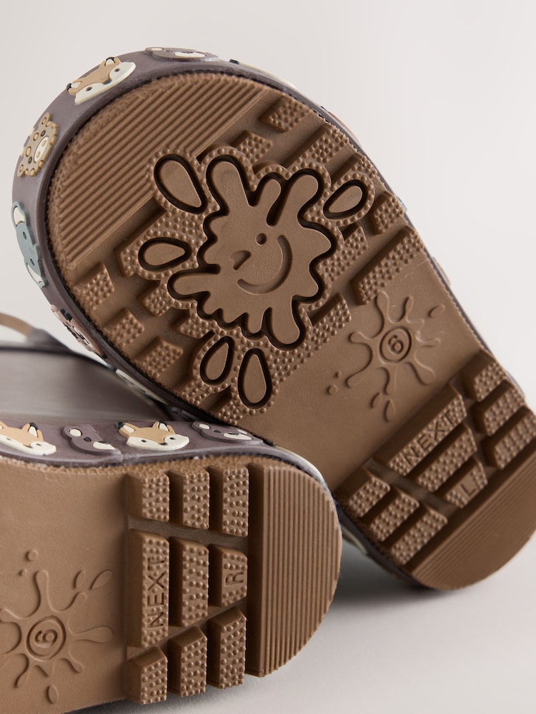Brown Animals Warm Lined Handle Wellies - Image 5 of 5