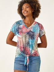 Roman Pink Burnout Cold Shoulder Top - Image 2 of 5