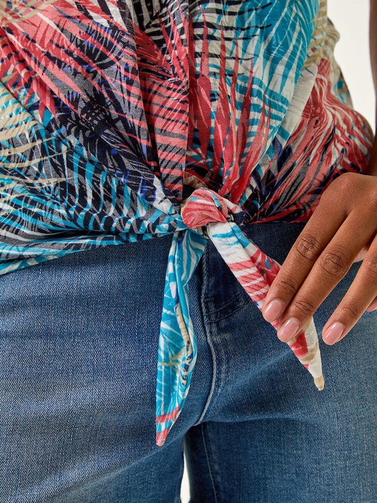 Roman Pink Burnout Cold Shoulder Top - Image 6 of 6
