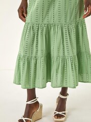 Roman Green Embroidered V-Neck Midi Dress - Image 5 of 5
