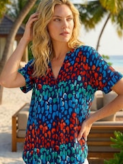 Roman Blue Abstract Spot Print Tunic - Image 1 of 5