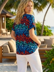 Roman Blue Abstract Spot Print Tunic - Image 3 of 5
