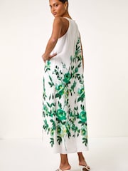 Roman Green Floral Print Halter Neck Midi Dress - Image 2 of 5