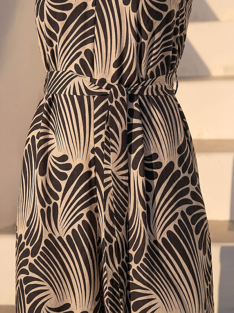 Roman Black Abstract Strappy Jumpsuit - Image 4 of 4