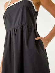 Roman Black Contrast Ric Rac Midi Dress - Image 5 of 5