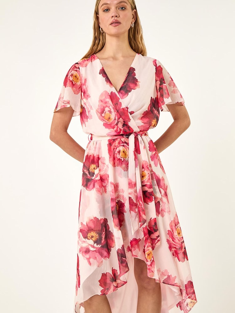 فستان ملفوف متوسط الطول مزيّن بطبعة زهور من Roman - Image 1 of 5 فستان ملفوف متوسط الطول مزيّن بطبعة زهور من Roman - Image 1 of 5