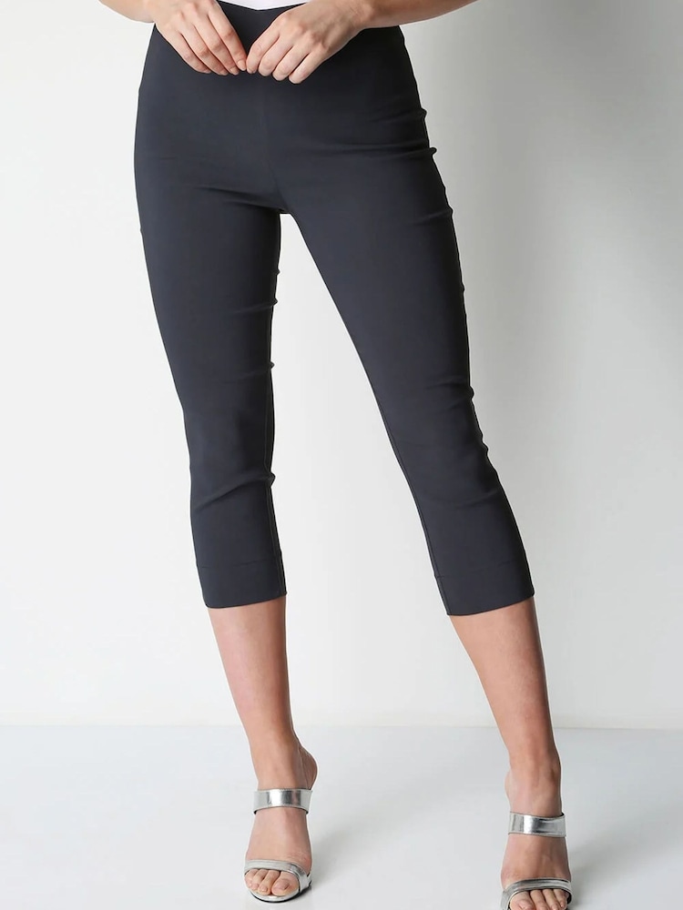Roman Grey Cropped Stretch Trousers - Image 1 of 4