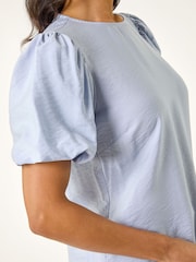 Roman Blue Balloon Short Sleeve Top - Image 5 of 5