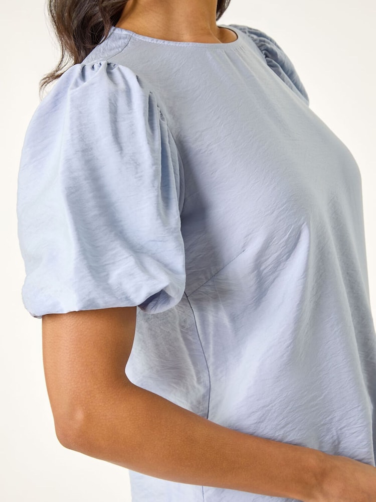 Roman Blue Balloon Short Sleeve Top - Image 5 of 5 Roman Blue Balloon Short Sleeve Top - Image 5 of 5