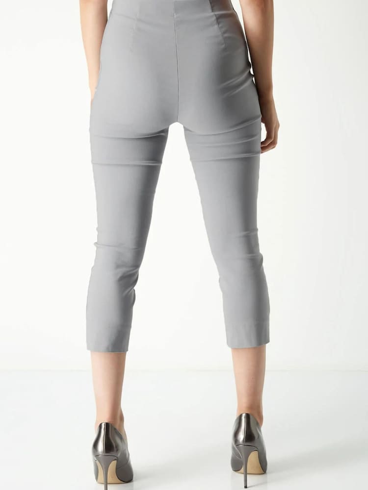 Roman Light Grey Cropped Stretch Trousers - Image 2 of 4
