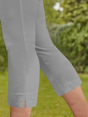 Roman Light Grey Cropped Stretch Trousers - Image 3 of 4