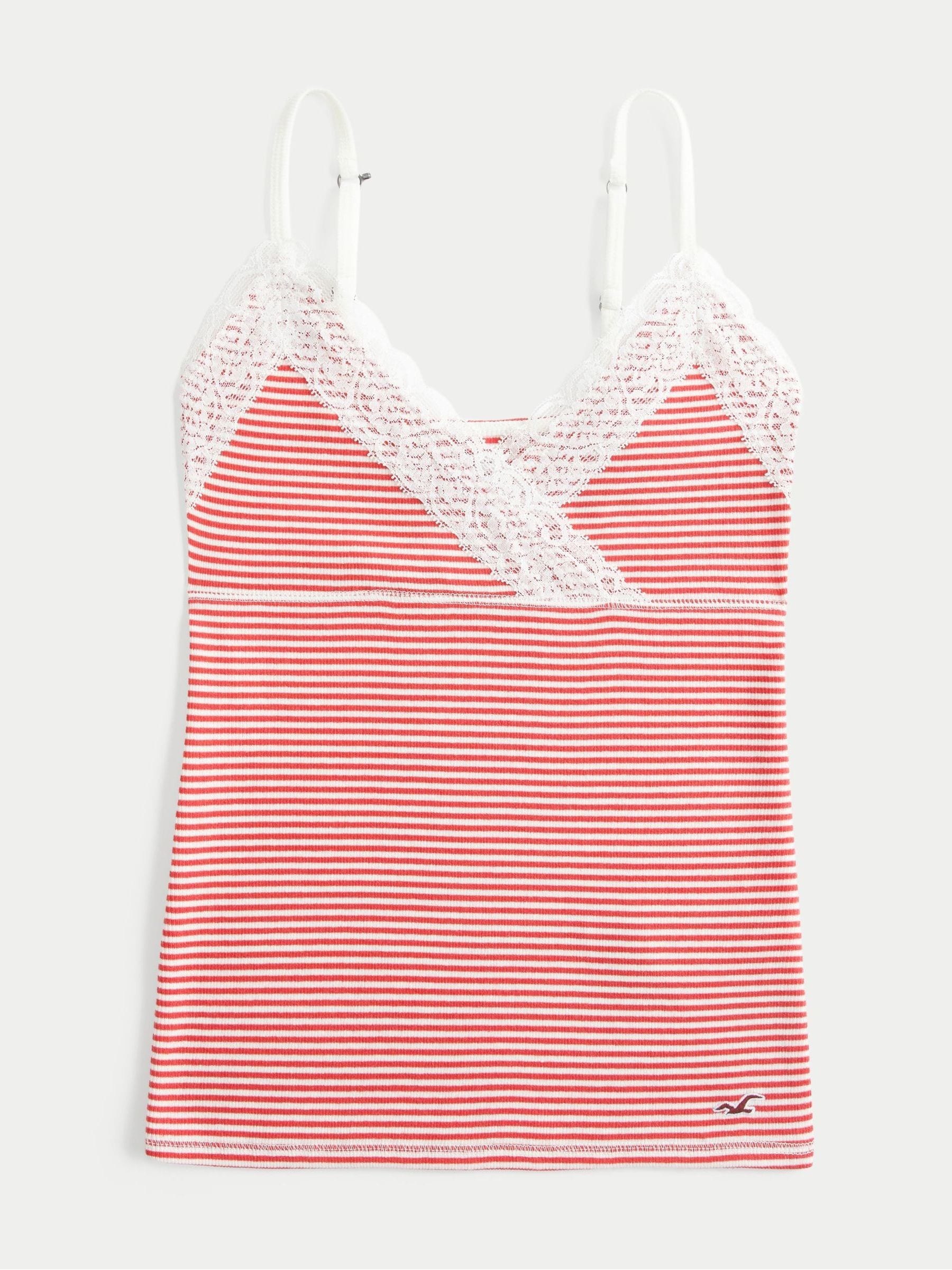 Buy Hollister Red Stripe Lace Camisole from Next USA