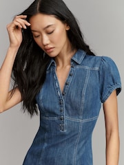 Anthropologie Blue Pilcro Buttondown Denim Midi Dress - Image 4 of 4