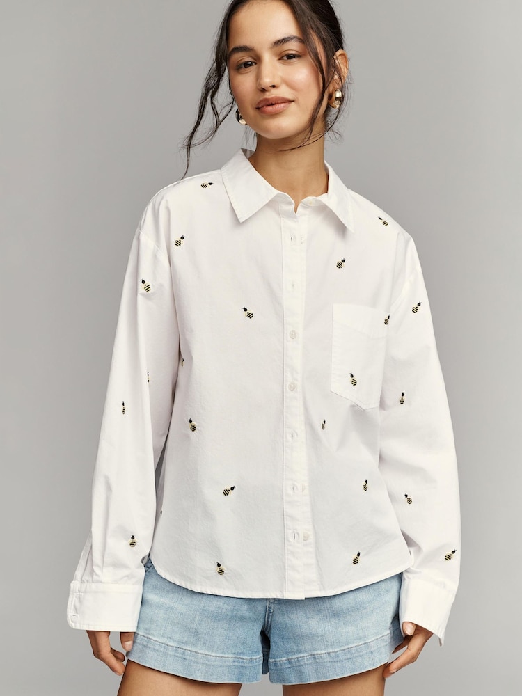 Anthropologie Maeve Shrunken Bennet Buttondown Shirt - Image 4 of 4