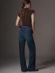 Anthropologie Blue Maeve Colette Full Length Wide Leg Jeans - Image 3 of 4