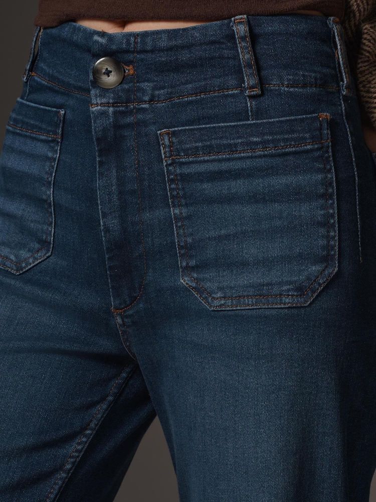 Anthropologie Blue Maeve Colette Full Length Wide Leg Jeans - Image 4 of 4