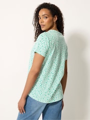 M&Co White Cotton Henley Tops 2 Pack - Image 4 of 6