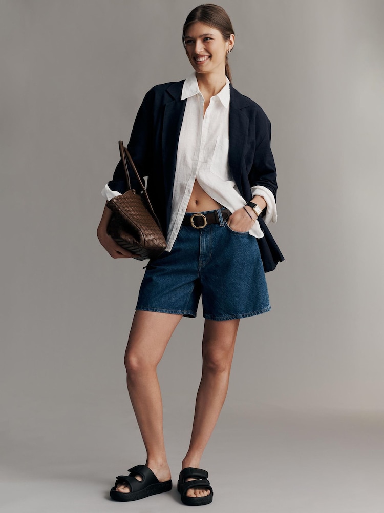 Anthropologie Maeve Shrunken Bennet Linen Buttondown Shirt - Image 5 of 5 Anthropologie Maeve Shrunken Bennet Linen Buttondown Shirt - Image 5 of 5