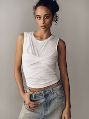 Anthropologie Twisted Crew-Neck Tank Top - Image 1 of 3
