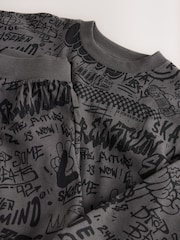 Charcoal Grey Graffiti Single Jogger Pyjamas (3-16yrs) - Image 4 of 4