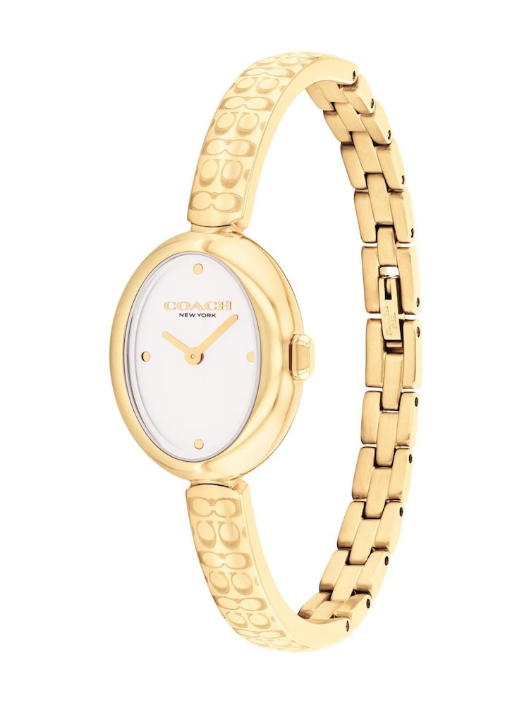 COACH Gold Sammy 22mm Oval IP Bangle Watch - Image 2 of 4 COACH Gold Sammy 22mm Oval IP Bangle Watch - Image 2 of 4