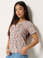 M&Co Orange Cotton Henley Top - Image 1 of 5