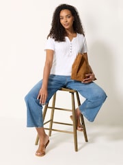 M&Co Red Cotton Henley Tops 2 Pack - Image 3 of 6