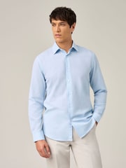 Skopes Blue Linen Blend  Casual Shirt - Image 1 of 7