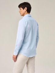 Skopes Blue Linen Blend  Casual Shirt - Image 2 of 7
