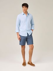 Skopes Blue Linen Blend  Casual Shirt - Image 3 of 7