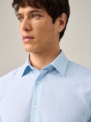 Skopes Blue Linen Blend  Casual Shirt - Image 4 of 7