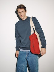 Airforce Blue Regular Fit Heavyweight Cotton Rich Crew Neck Sweatshirt - Image 4 of 8
