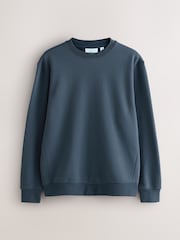 Airforce Blue Regular Fit Heavyweight Cotton Rich Crew Neck Sweatshirt - Image 6 of 8