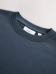 Airforce Blue Regular Fit Heavyweight Cotton Rich Crew Neck Sweatshirt - Image 8 of 8