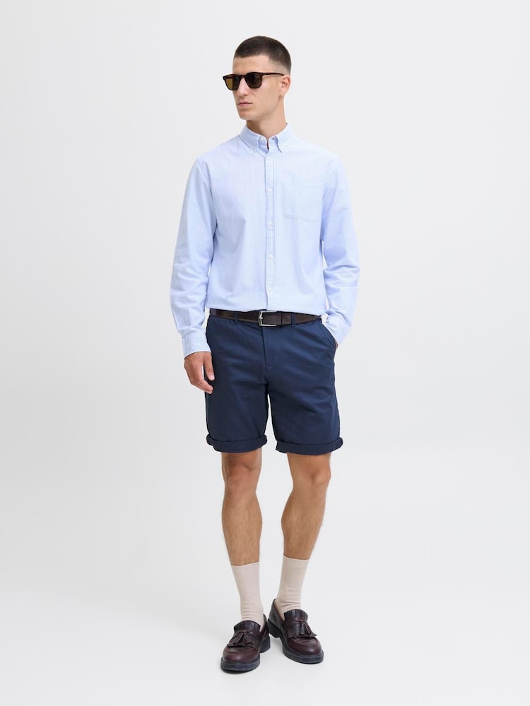 JACK & JONES Blue Regular Fit Chino Shorts - Image 1 of 5