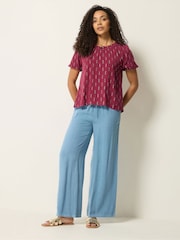 M&Co Red Foil Scoop Neck Top - Image 3 of 6