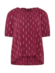 M&Co Red Foil Scoop Neck Top - Image 6 of 6