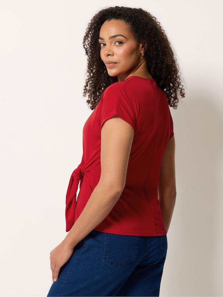 M&Co White Tie Waist Short Sleeve T-Shirt - Image 2 of 5