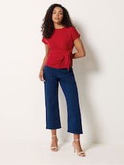 M&Co White Tie Waist Short Sleeve T-Shirt - Image 3 of 5