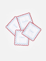 Oliver Bonas Set of 4 Blue Gingham Cocktail Napkins - Image 1 of 4