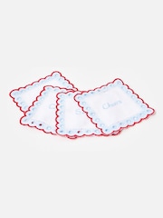 Oliver Bonas Set of 4 Blue Gingham Cocktail Napkins - Image 3 of 4