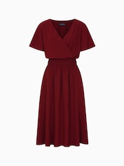 Hot Squash Red Chiffon Midi Dress - Image 5 of 5