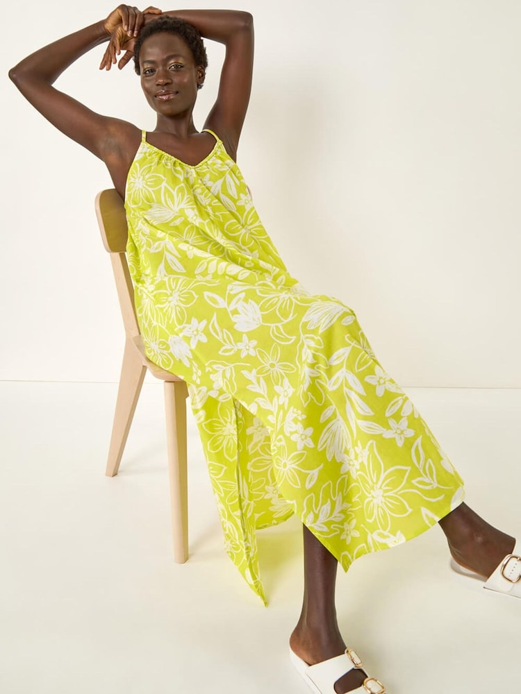 Roman Green Floral Strappy Maxi Dress - Image 1 of 5