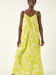 Roman Green Floral Strappy Maxi Dress - Image 4 of 5