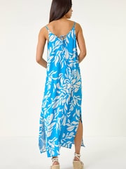 Roman Blue Petite Strappy Tiered Maxi Dress - Image 3 of 5