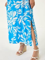 Roman Blue Petite Strappy Tiered Maxi Dress - Image 5 of 5