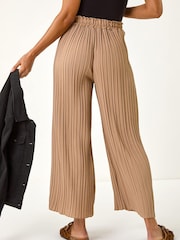 Roman Natural Pleated Wide Leg Culottes - Image 3 of 5